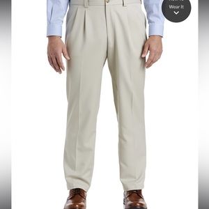 Tan/ Cream Mark Shale  Ballin Relax Pleated Trousers